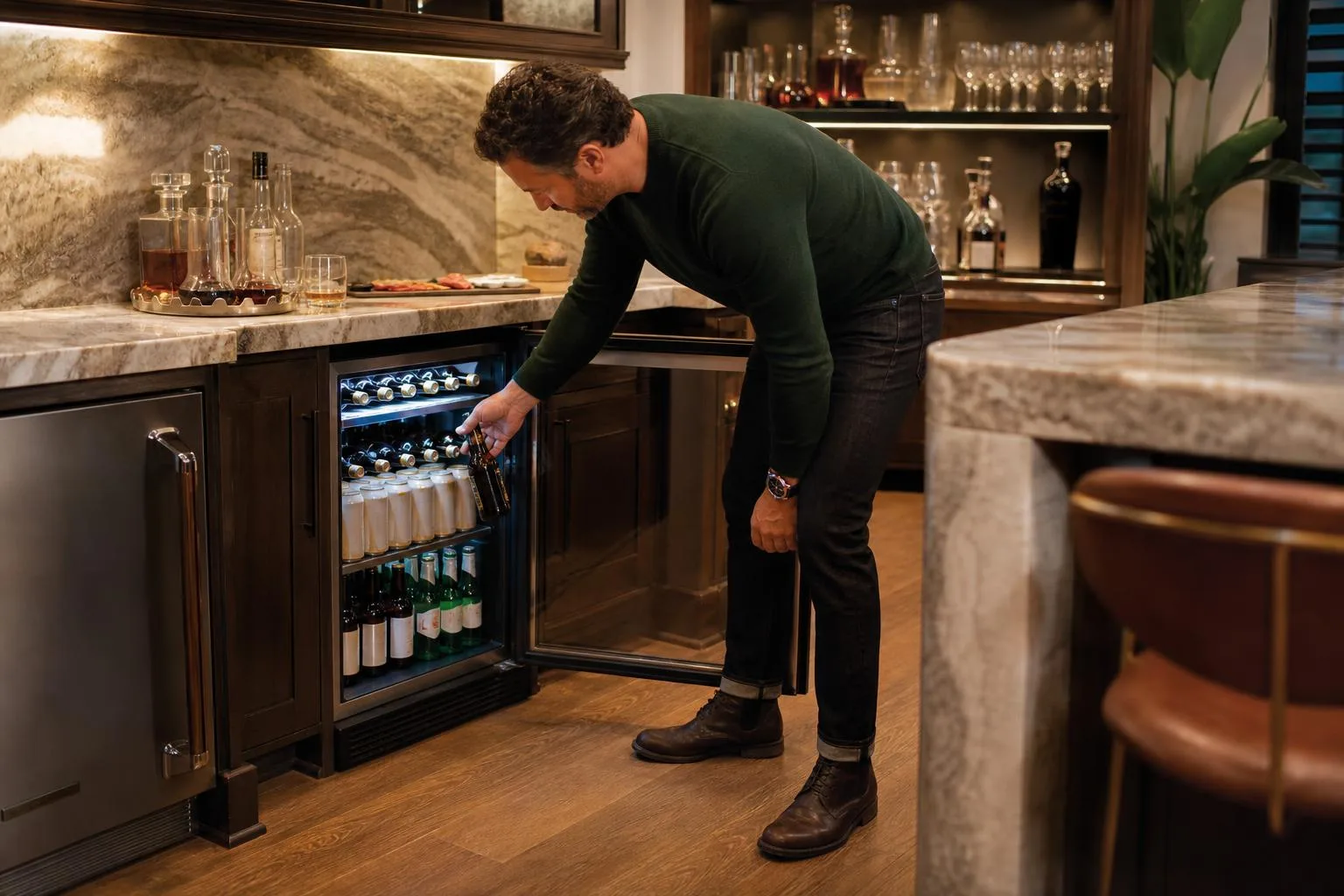 The Phiestina 24 Inch Beer Cooler shown in everyday use at home, as tested by FlightWineBar
