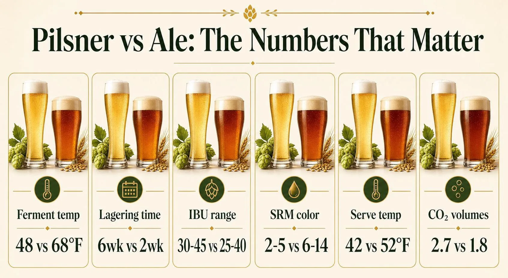 Pilsner Vs Ale: The Easiest Way to Distinguish Between Them 1 Pilsner vs Ale: The Numbers That Matter — key facts at a glance