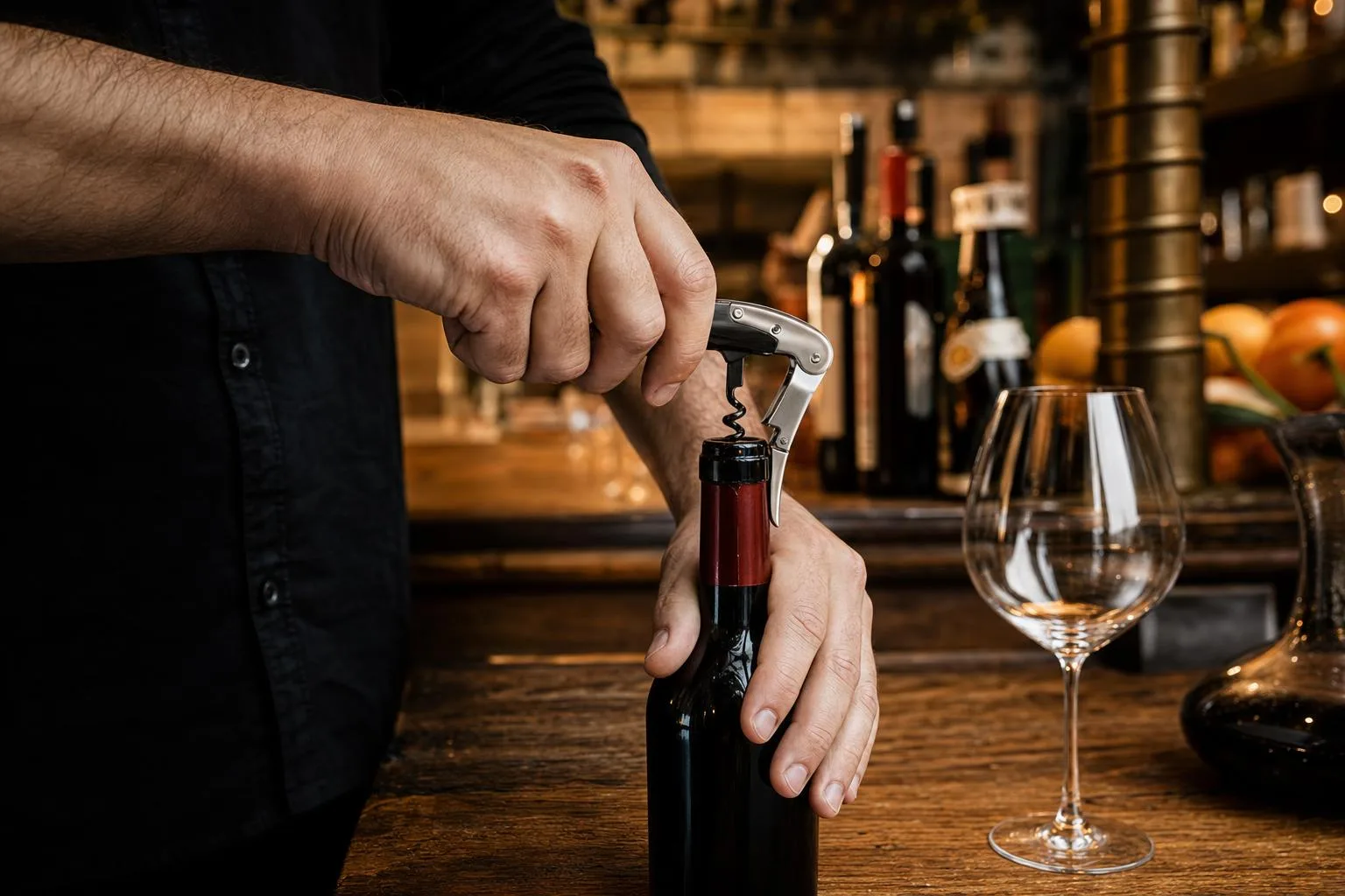 Coutale Sommelier Corkscrew Review 2026 3 The Coutale Sommelier Corkscrew shown in everyday use at home, as tested by FlightWineBar