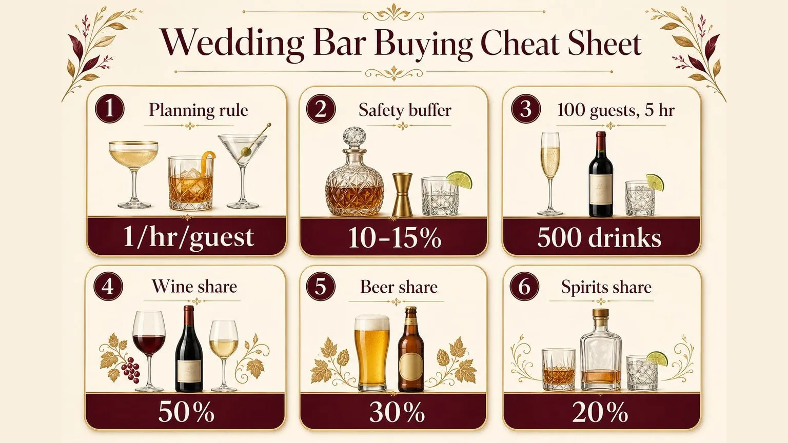 How Much Alcohol to Buy for a Wedding? A Practical, Real-World Guide from Someone Who’s Done It 1 Wedding Bar Buying Cheat Sheet — key facts at a glance
