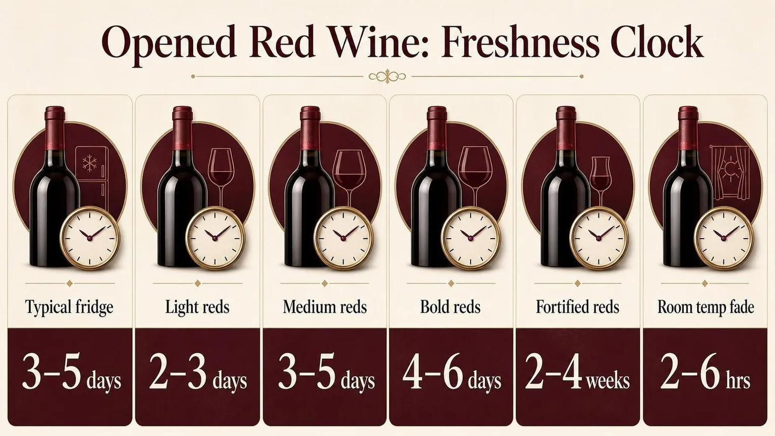 How Long Red Wine Lasts After Opening — key facts at a glance