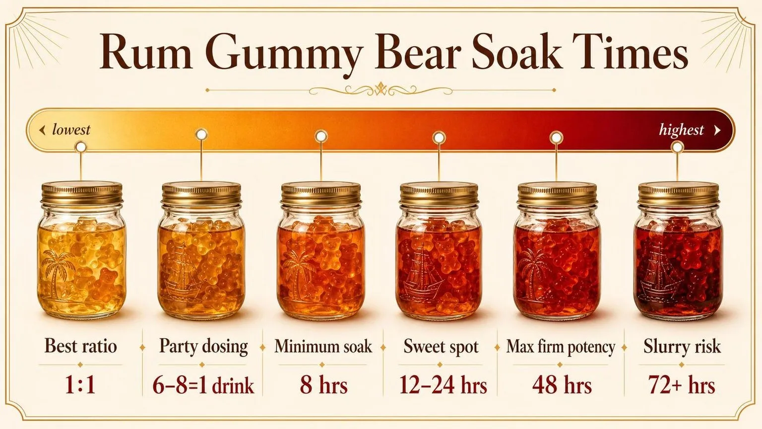 Rum-Soaked Gummy Bears: Timing Guide — key facts at a glance