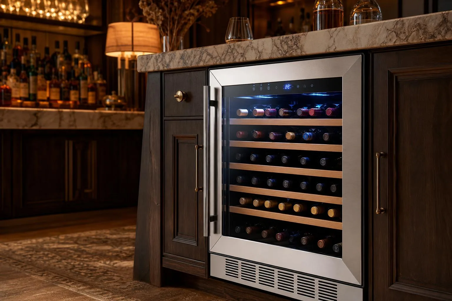 Schmecke SHMFWCC181LB Small Wine Fridge Review 2026 2 Close-up of the SCHMECKE SHMFWCC181LB build quality, materials and finish during our review