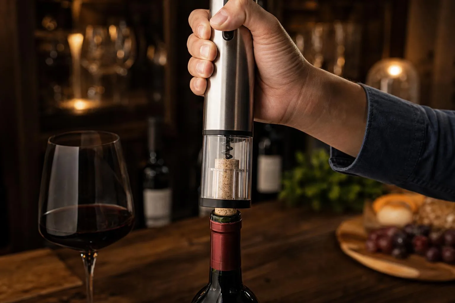 Secura Electric Wine Bottle Corkscrew Review 2026 2 Close-up of the Secura Electric Wine Bottle Corkscrew build quality, materials and finish during our review