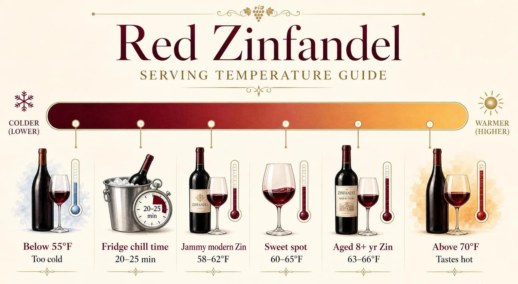 Red Zinfandel Serving Temperature Guide — key facts at a glance
