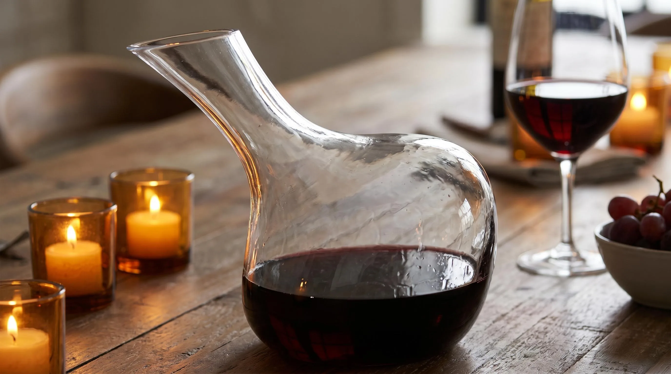 Close-up of the Simplified by Jess Wine Decanter build quality, materials and finish during our review