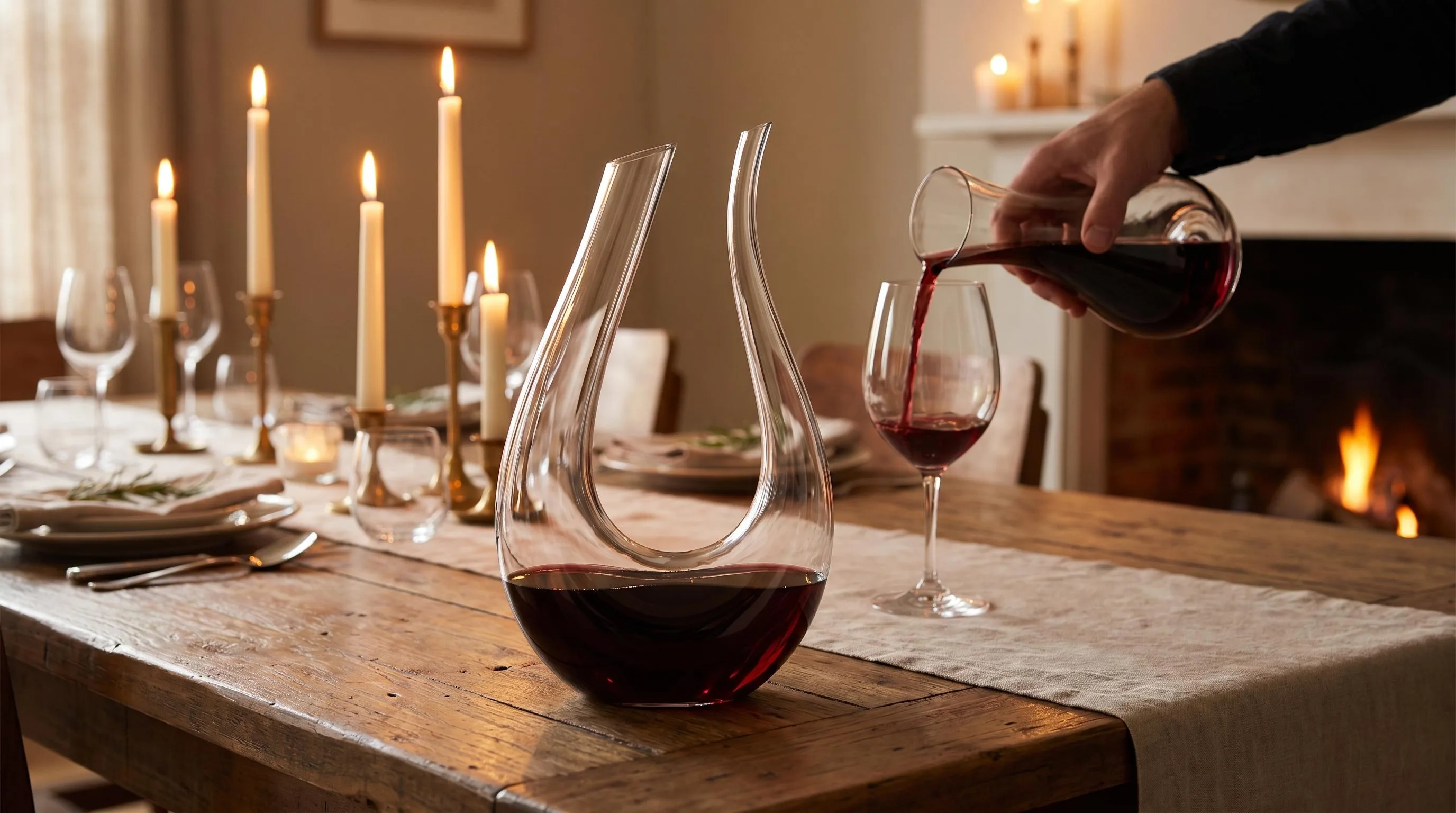 The Simplified by Jess Wine Decanter shown in everyday use at home, as tested by FlightWineBar