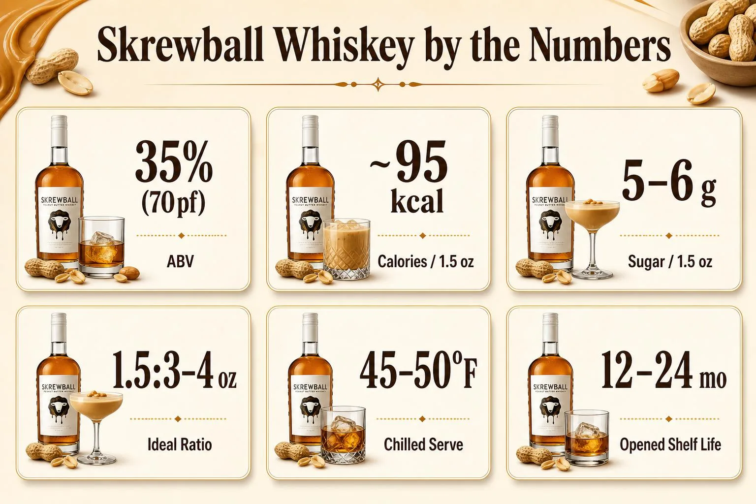 Skrewball Whiskey by the Numbers — key facts at a glance