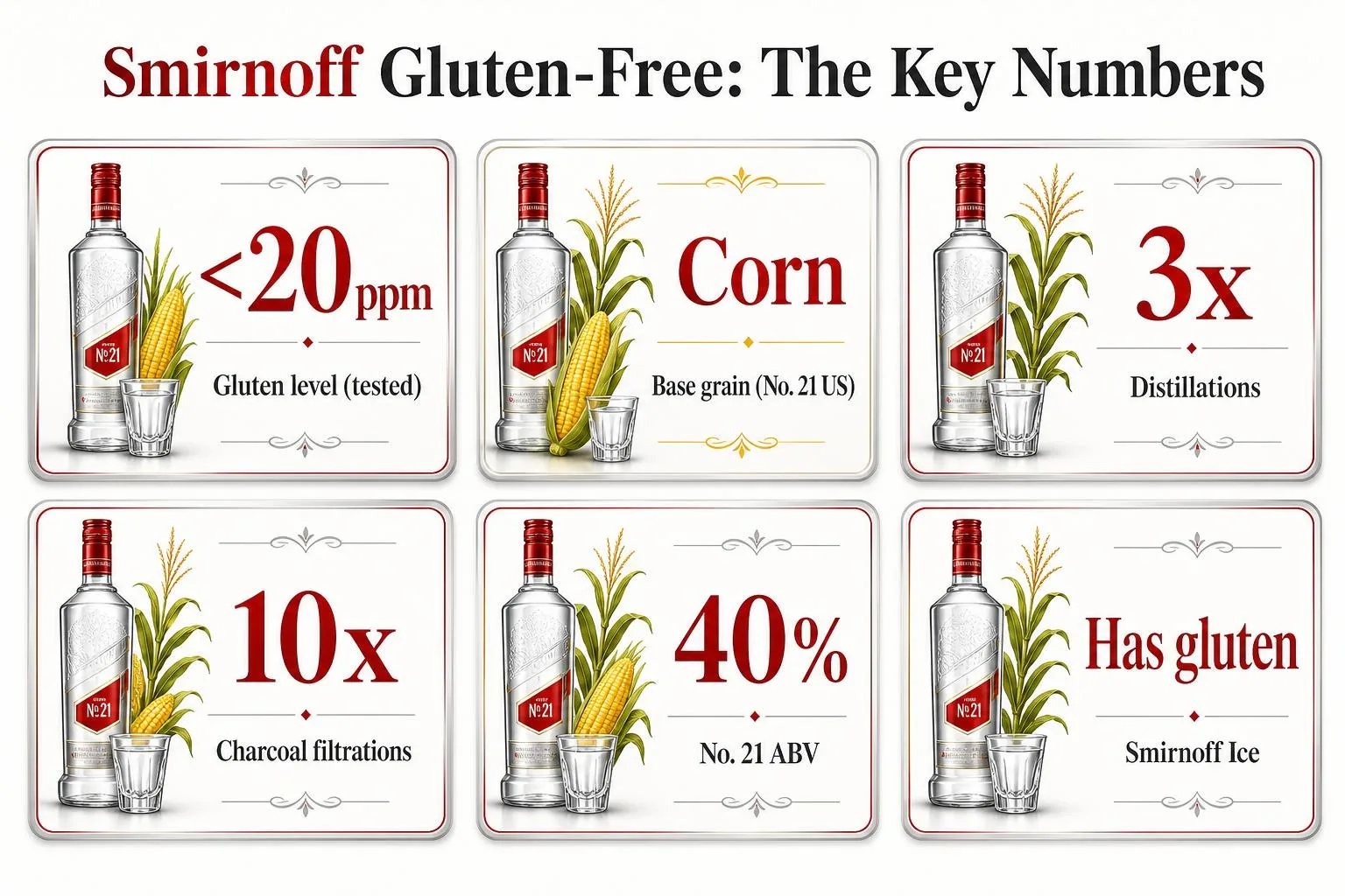 Is Smirnoff Gluten Free? - What You Need to Know? 1 Smirnoff Gluten-Free: The Key Numbers — key facts at a glance