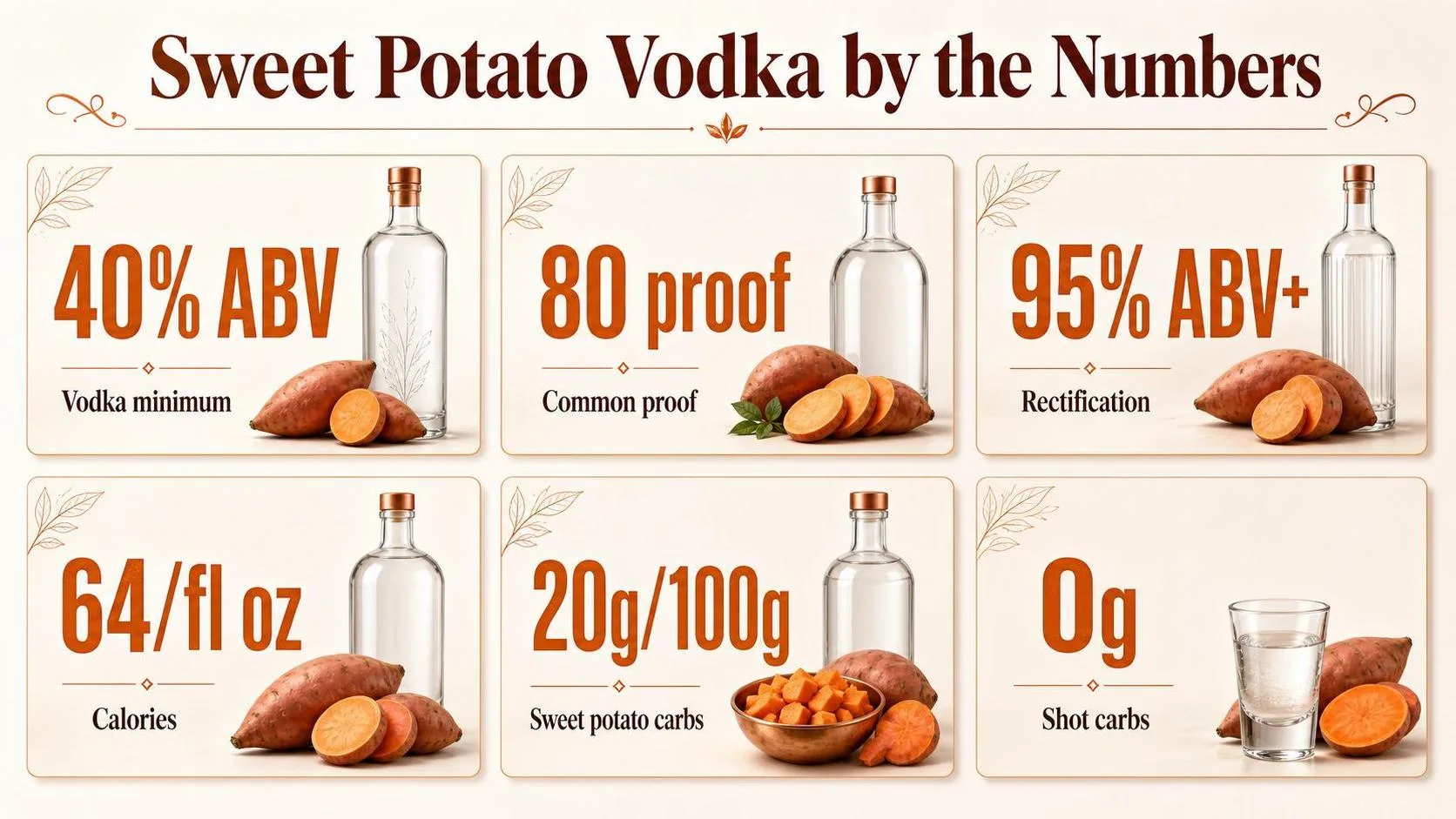 Sweet Potato Vodka Review - What You Need to Know 1 Sweet Potato Vodka by the Numbers — key facts at a glance