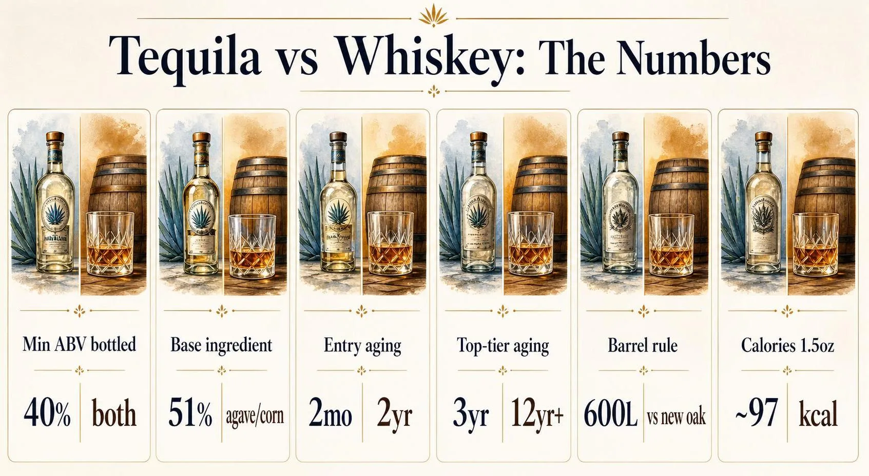 Tequila Vs Whiskey: The Difference You Need To Know 1 Tequila vs Whiskey: The Numbers — key facts at a glance