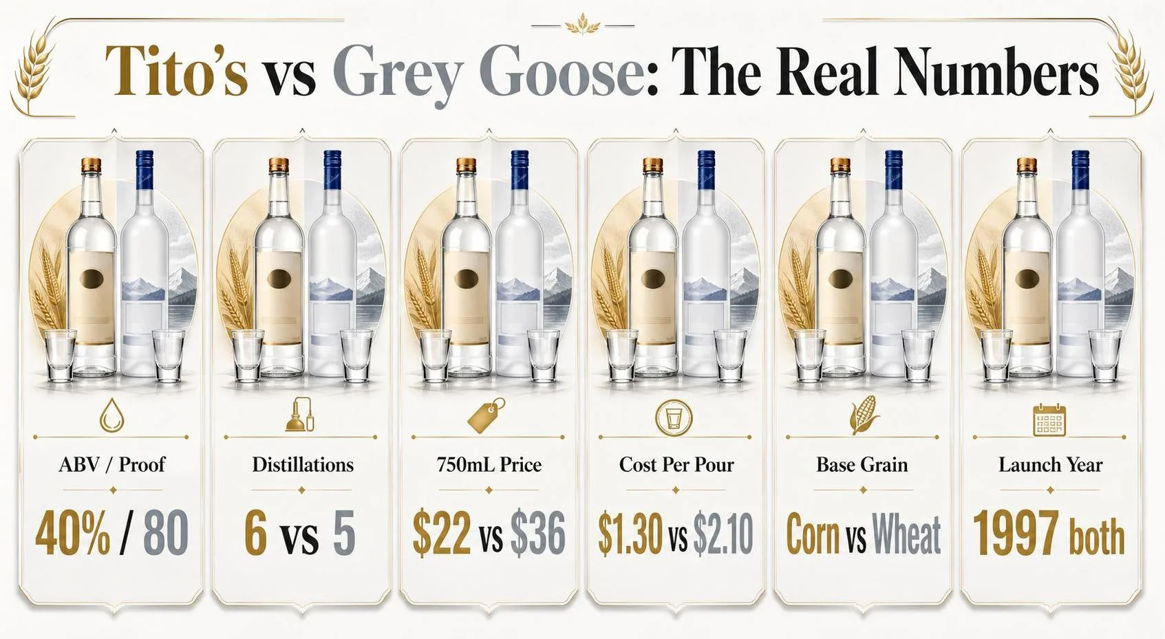 Tito's vs Grey Goose: The Real Numbers — key facts at a glance