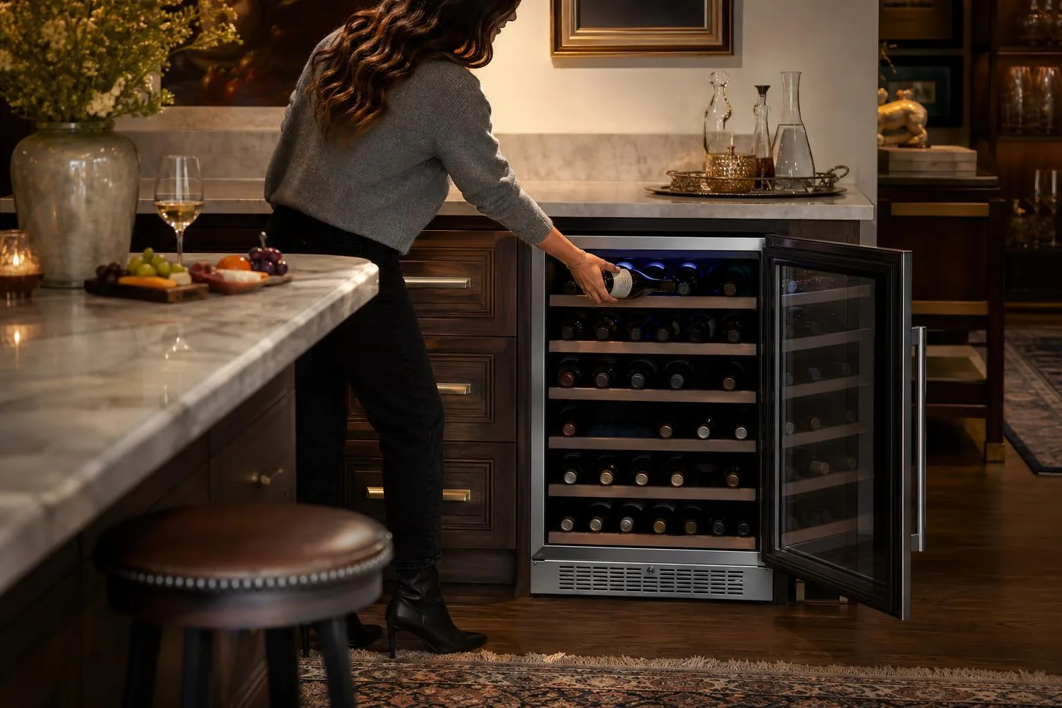 The Vissani HVWC28ST shown in everyday use at home, as tested by FlightWineBar