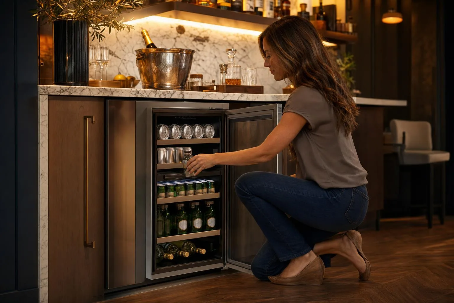 The Vissani ‎MCBC58DST shown in everyday use at home, as tested by FlightWineBar