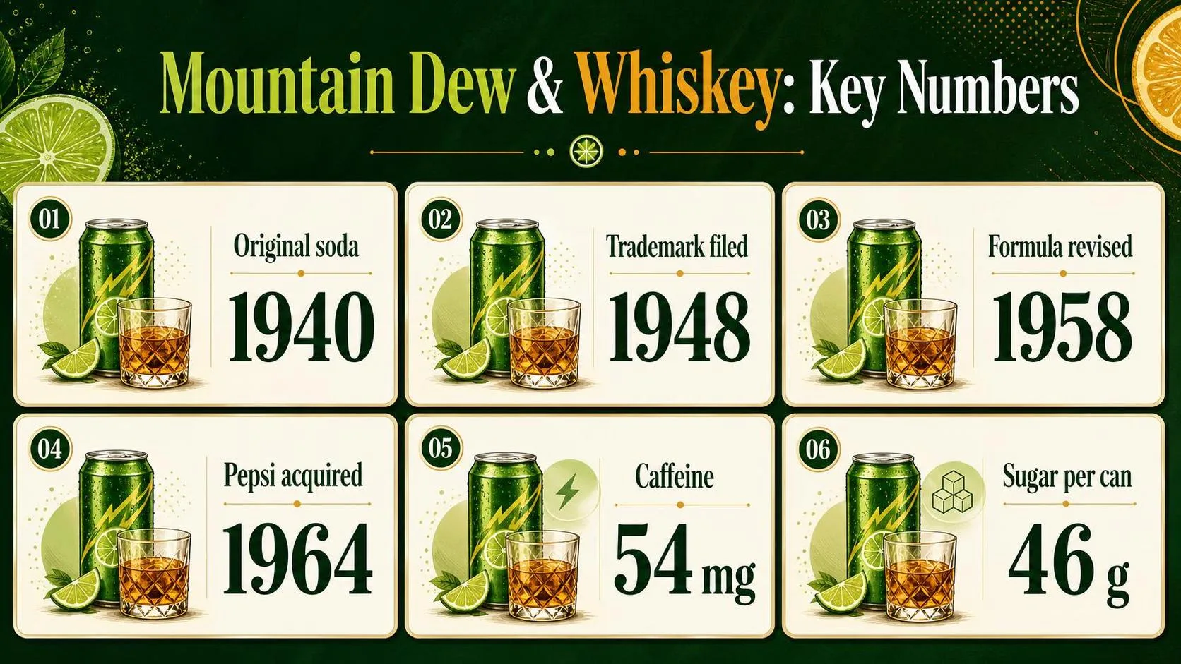 Mountain Dew & Whiskey: Key Numbers — key facts at a glance