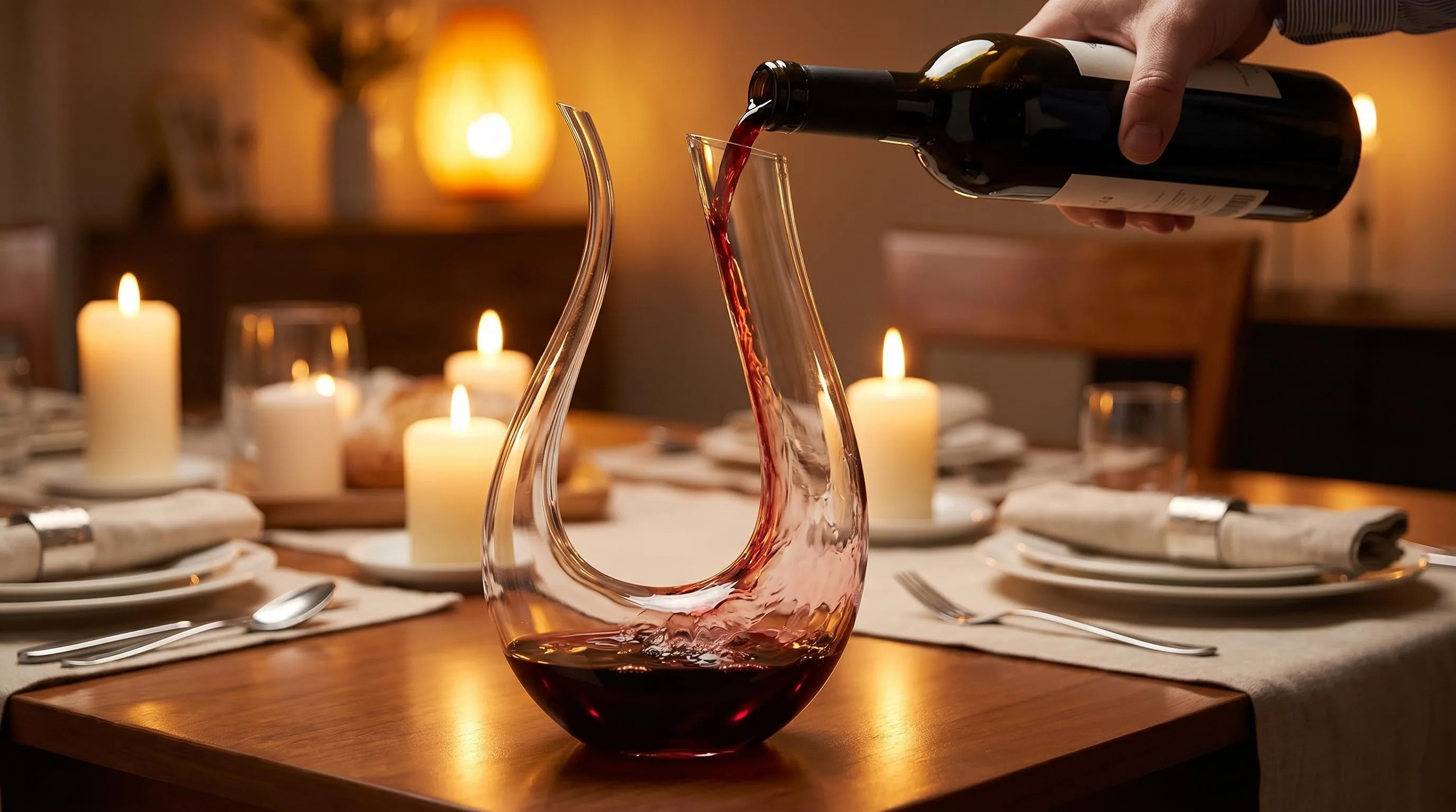The WBSEos Wine Decanter shown in everyday use at home, as tested by FlightWineBar