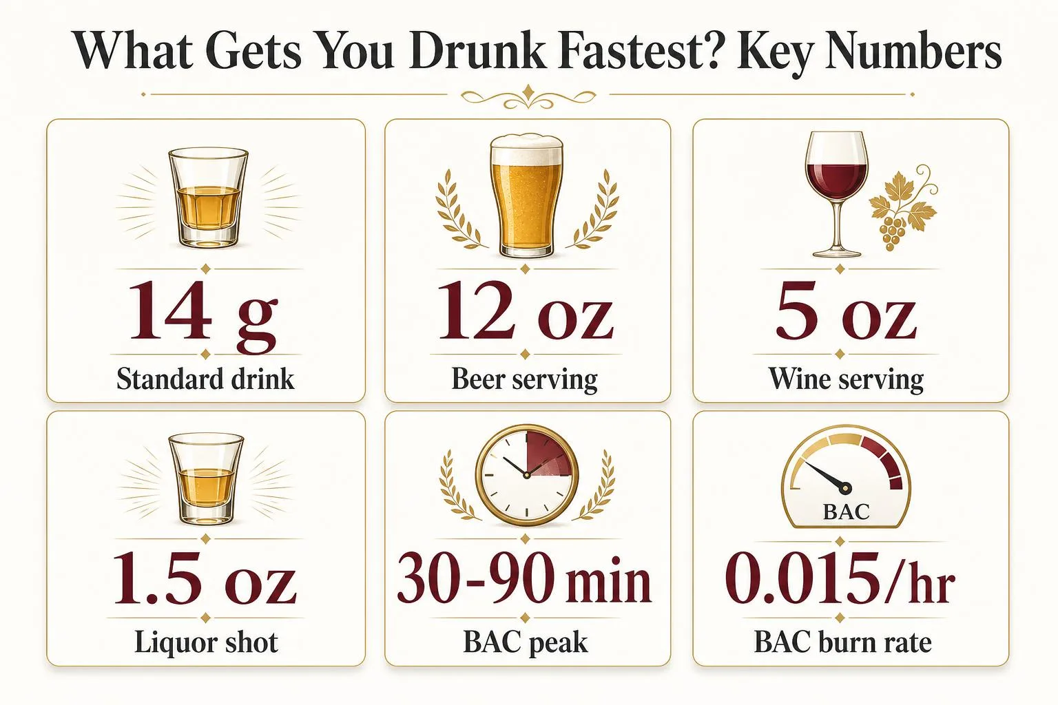 What Gets You Drunk Fastest? Key Numbers — key facts at a glance