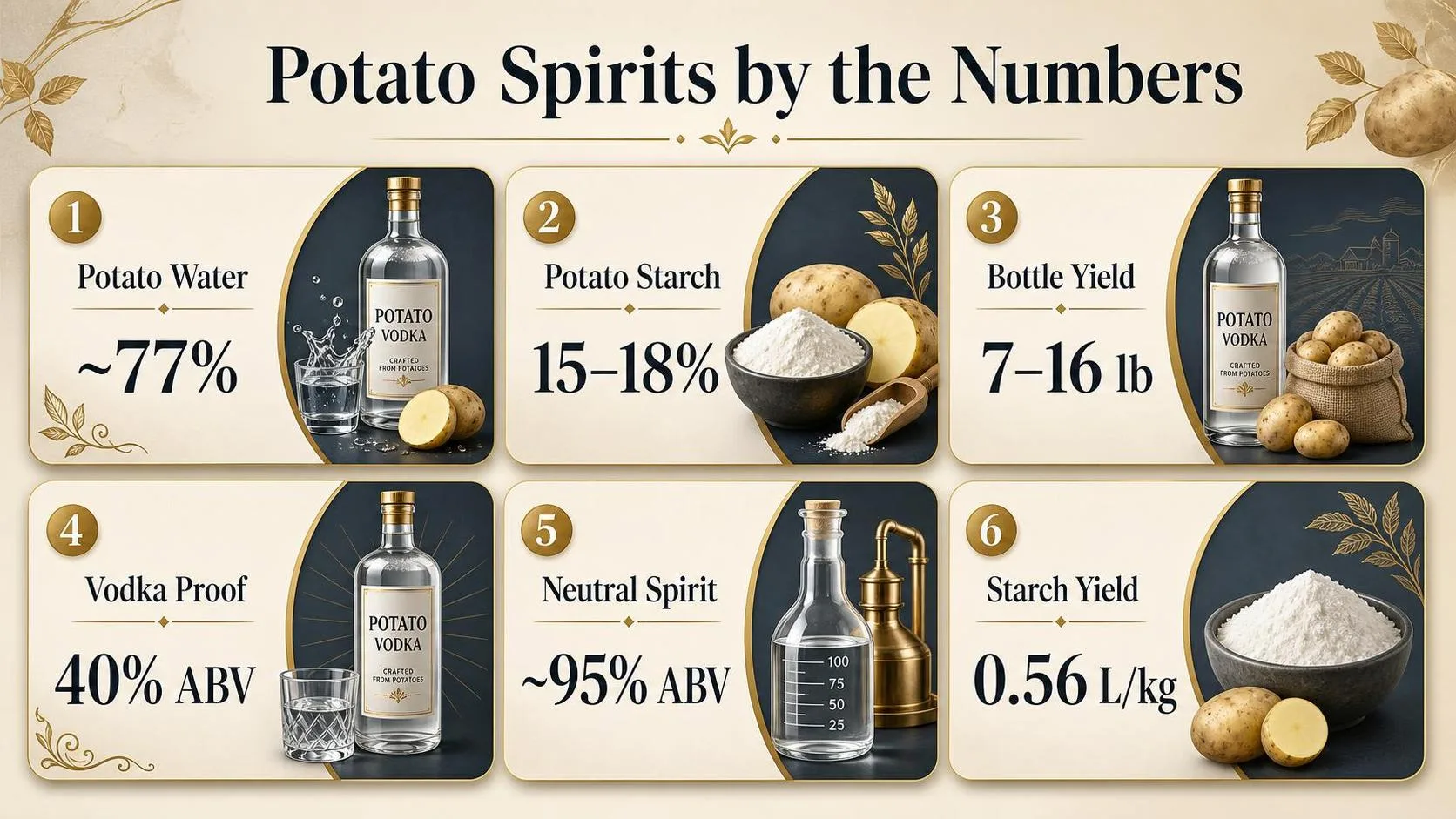 Potato Spirits by the Numbers — key facts at a glance