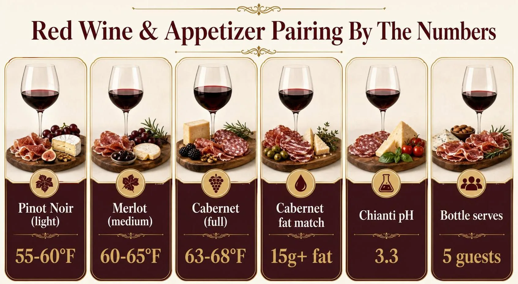 What Appetizers Go With Red Wine? 1 Red Wine & Appetizer Pairing By The Numbers — key facts at a glance