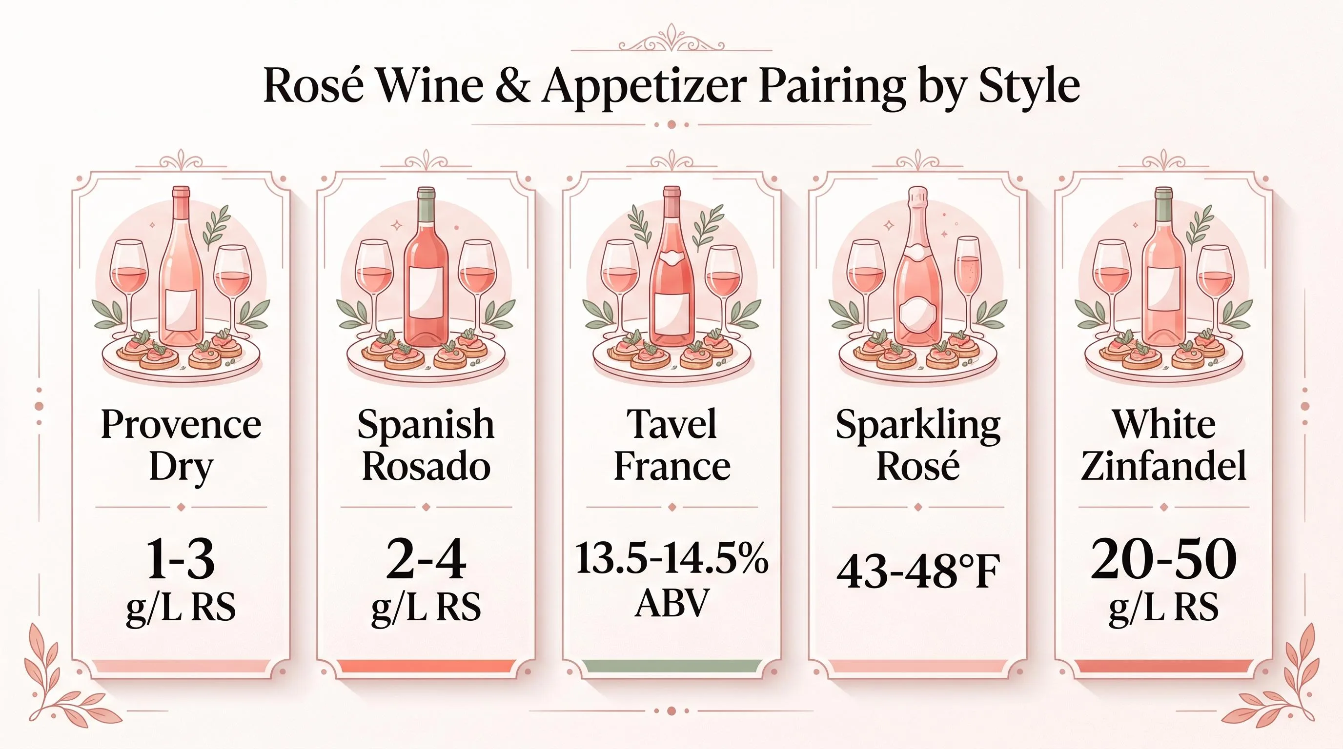 Rosé Wine & Appetizer Pairing by Style — key facts at a glance