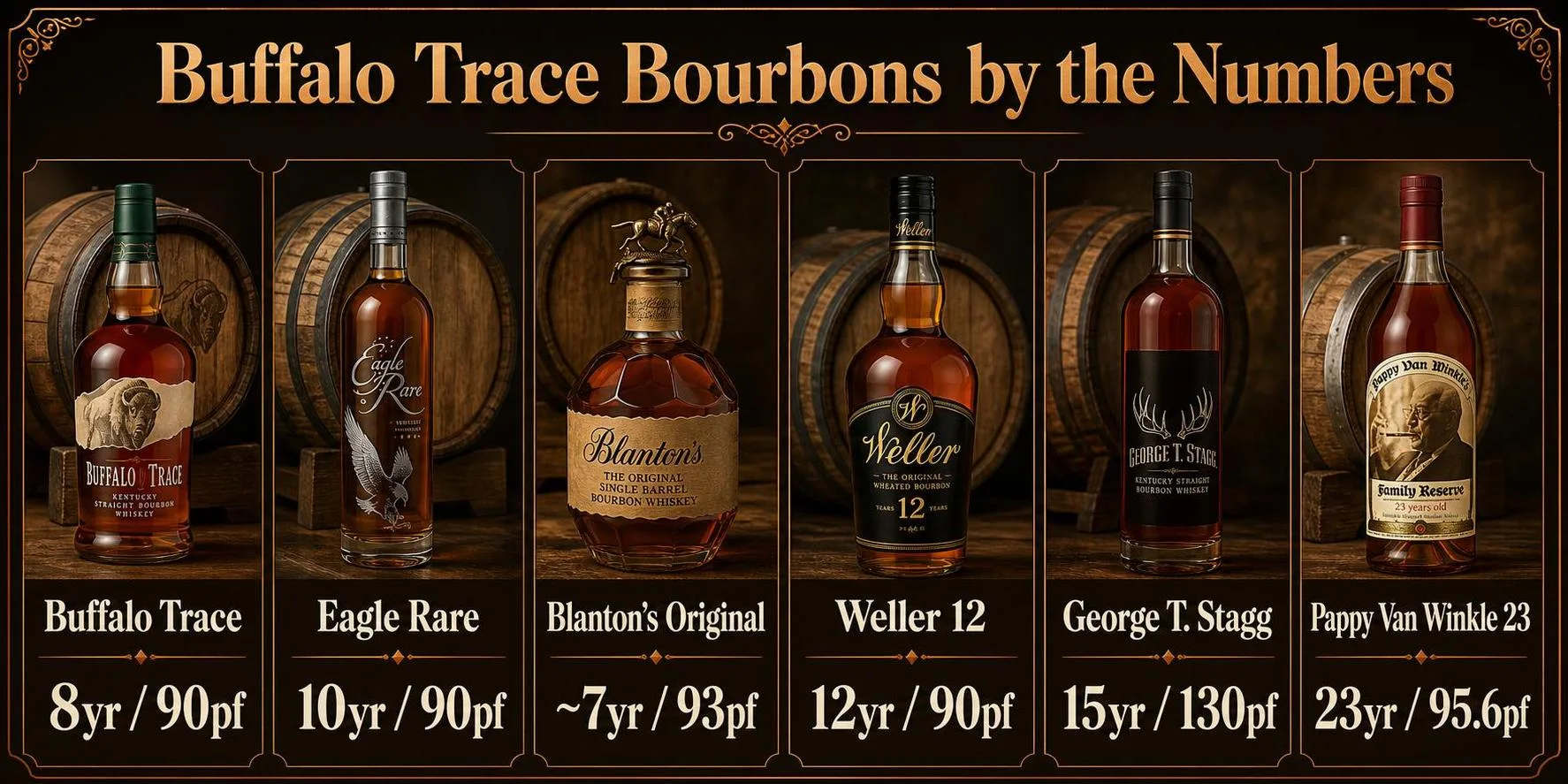 What Bourbons Does Buffalo Trace Make? 1 Buffalo Trace Bourbons by the Numbers — key facts at a glance