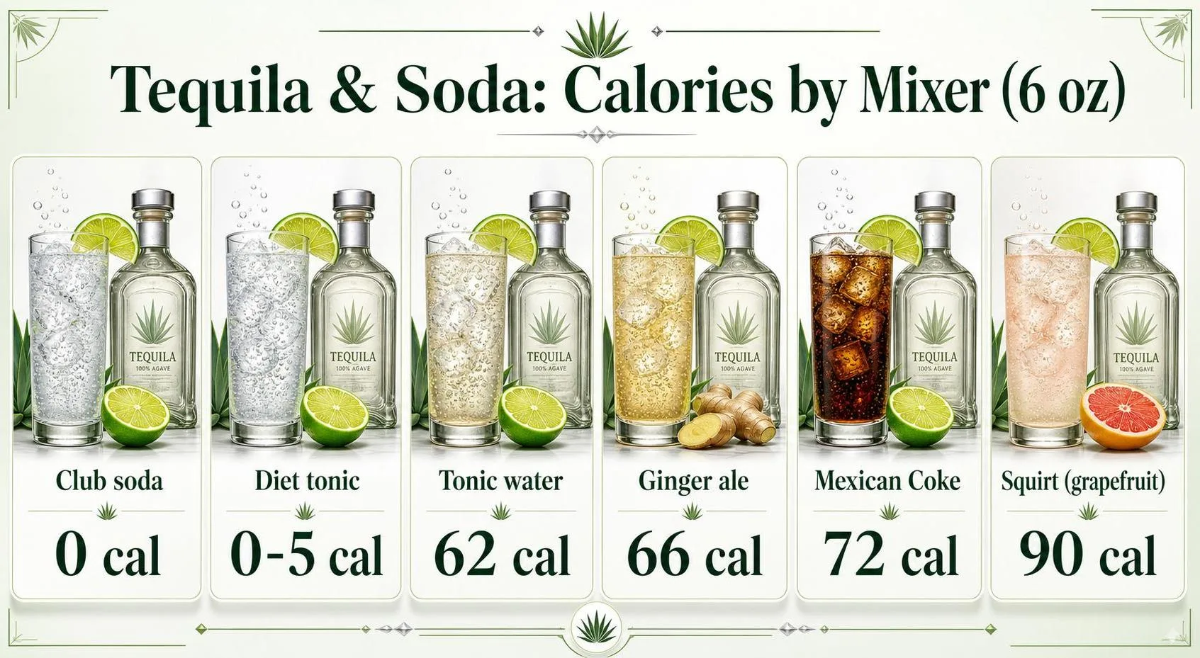 What Can You Mix Tequila With Soda? The Complete 2026 Guide to Tequila + Soda Mixers 1 Tequila & Soda: Calories by Mixer (6 oz) — key facts at a glance
