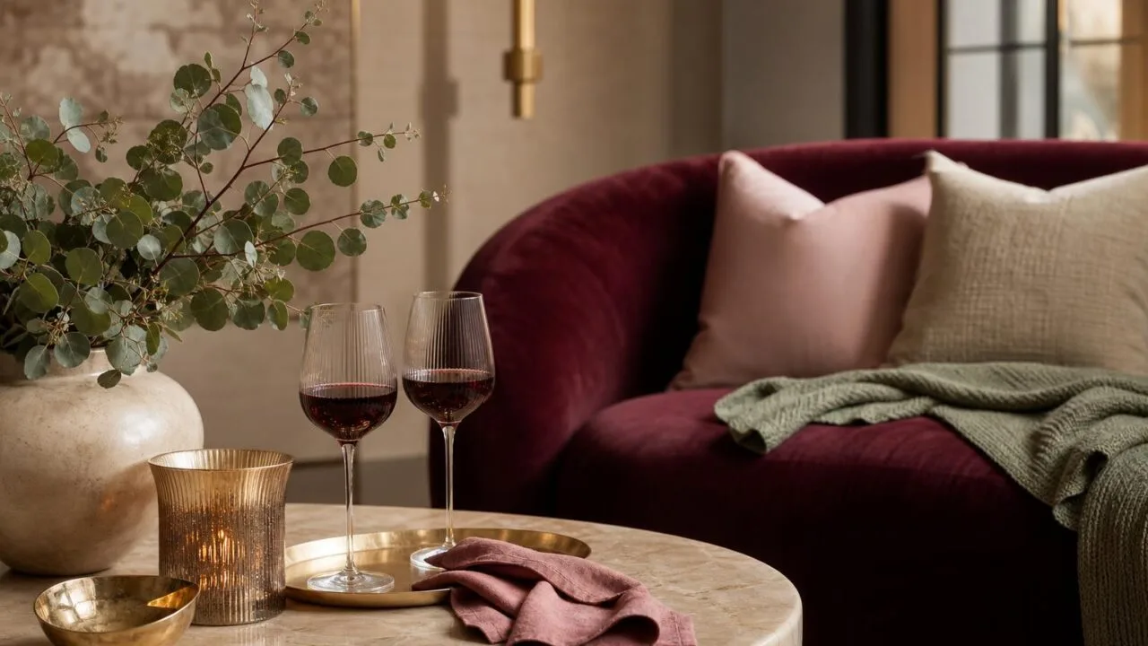 what colour goes well with wine red
