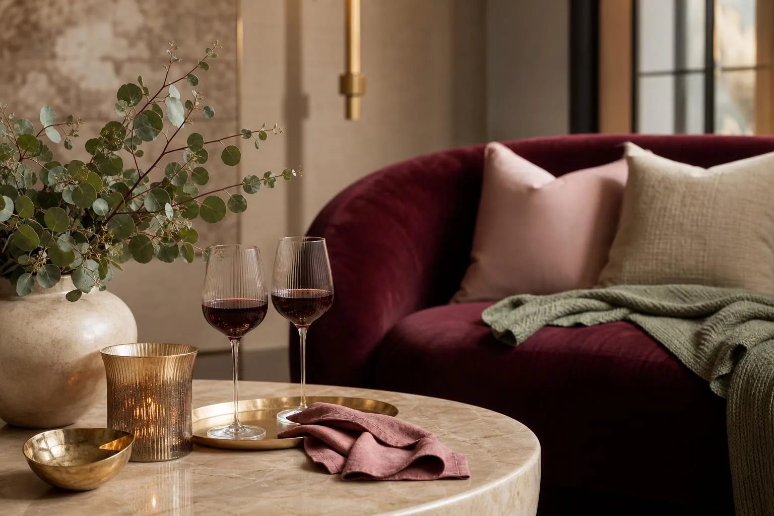 what colour goes well with wine red