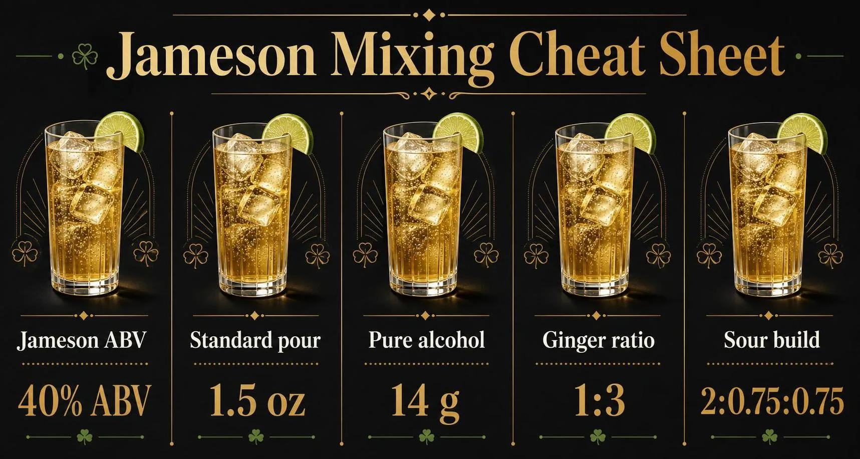 Jameson Mixing Cheat Sheet — key facts at a glance