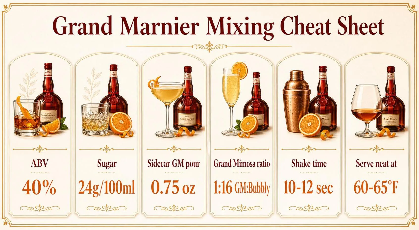 Grand Marnier Mixing Cheat Sheet — key facts at a glance