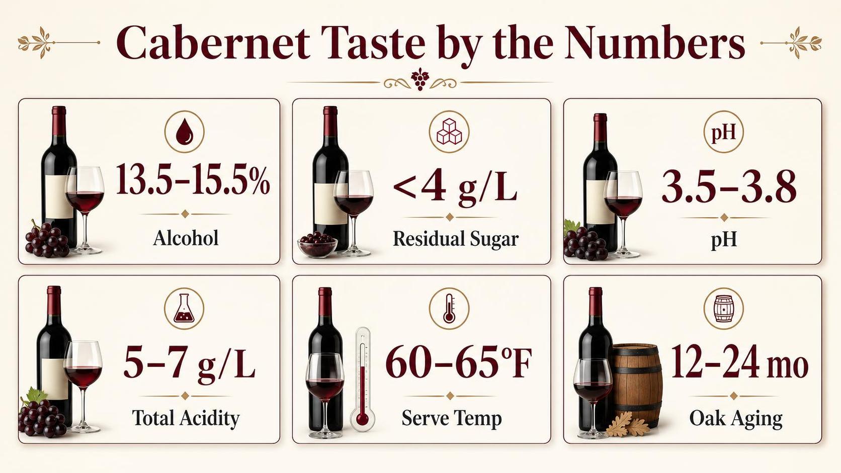 Cabernet Taste by the Numbers — key facts at a glance