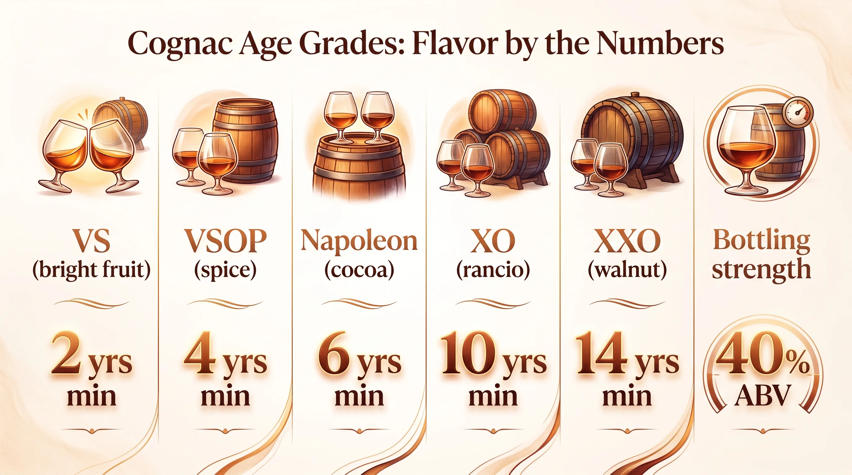 Cognac Age Grades: Flavor by the Numbers — key facts at a glance