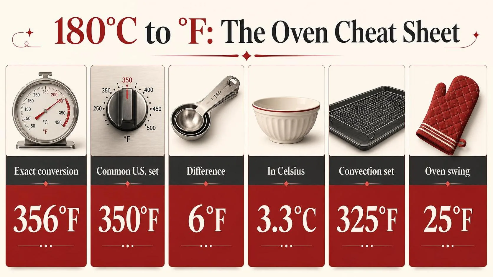 180°C to °F: The Oven Cheat Sheet — key facts at a glance