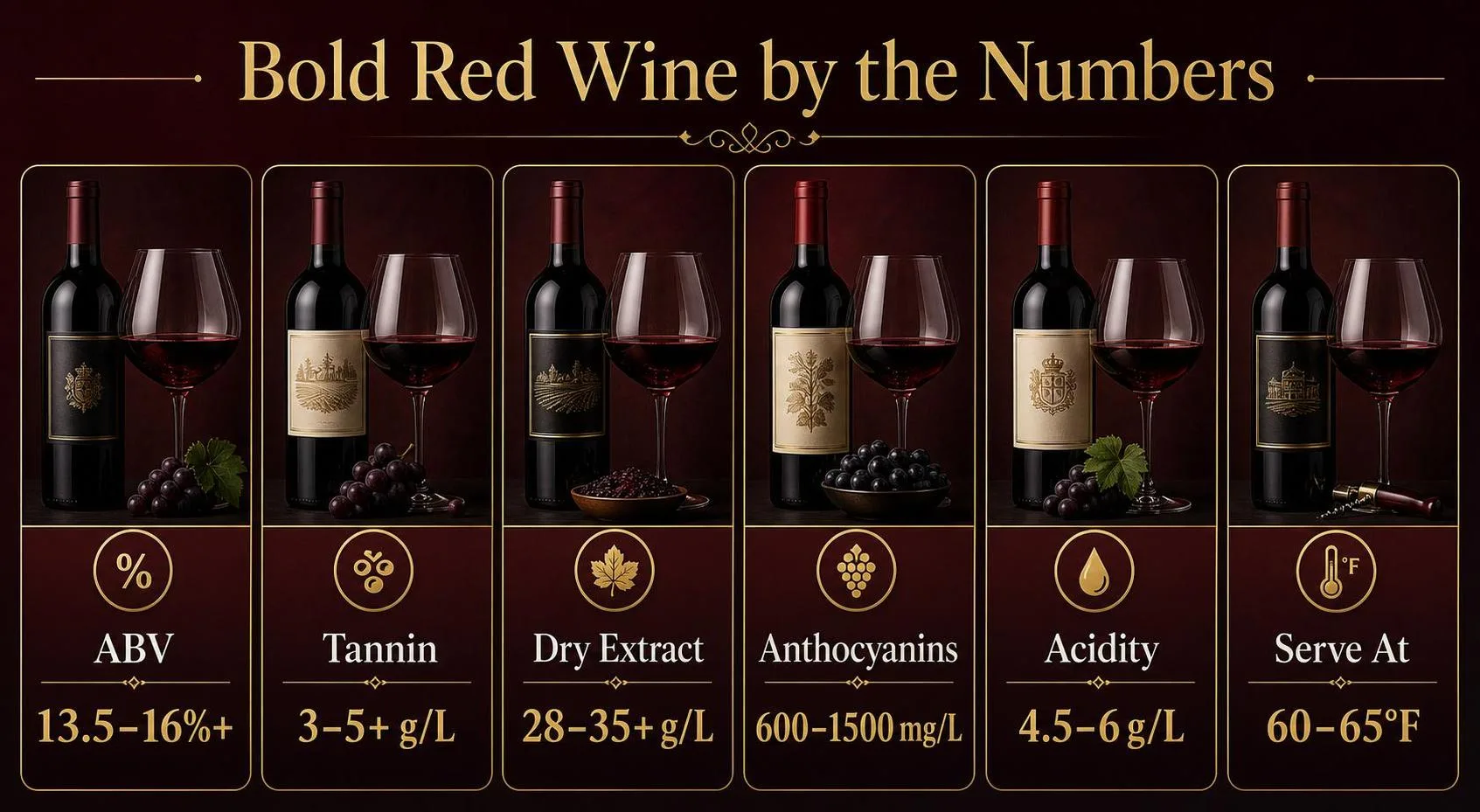 Bold Red Wine by the Numbers — key facts at a glance
