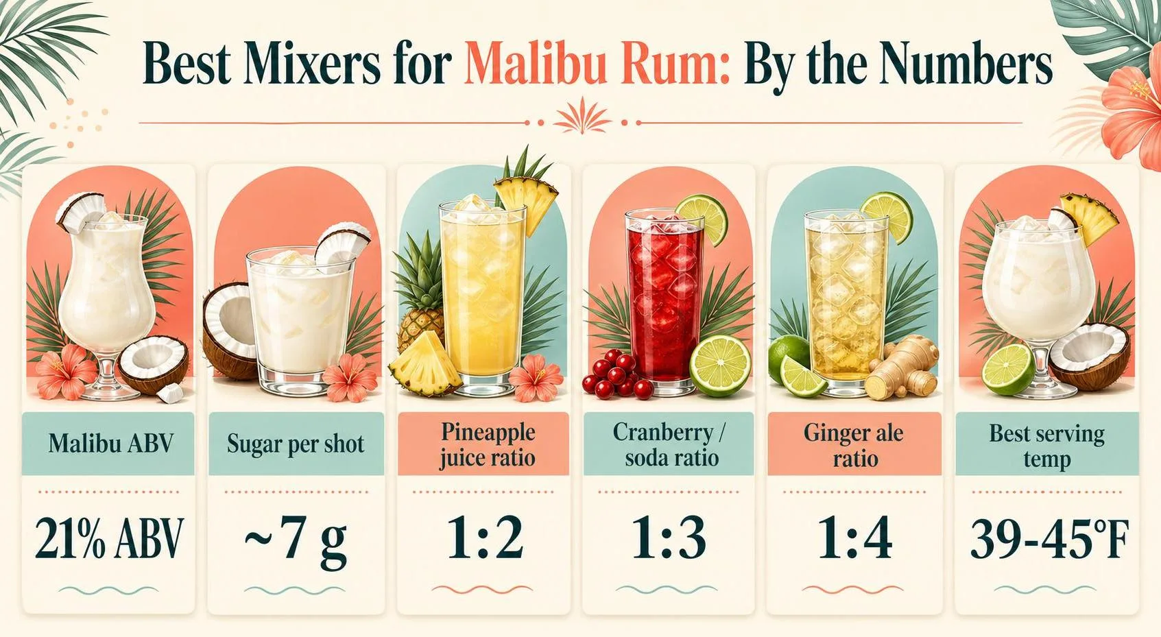What Is A Good Mixer For Malibu Rum? 1 Best Mixers for Malibu Rum: By the Numbers — key facts at a glance