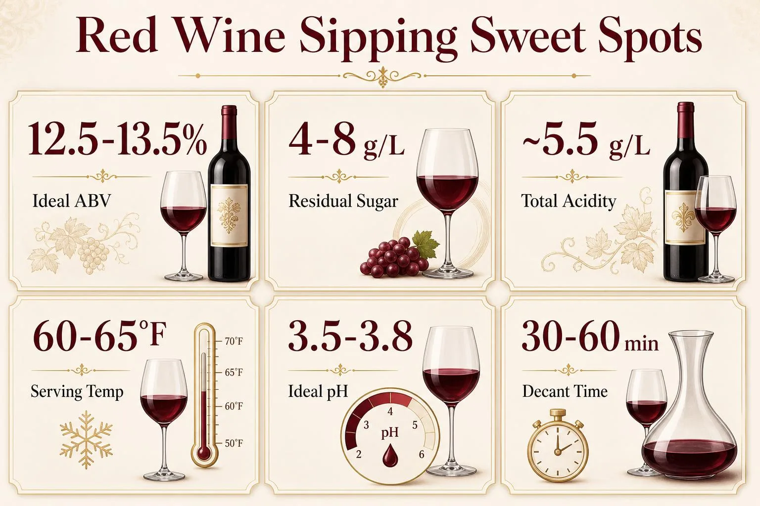 Red Wine Sipping Sweet Spots — key facts at a glance