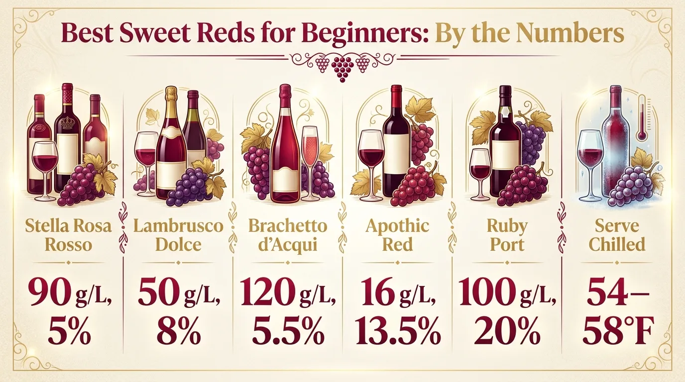 Best Sweet Reds for Beginners: By the Numbers — key facts at a glance