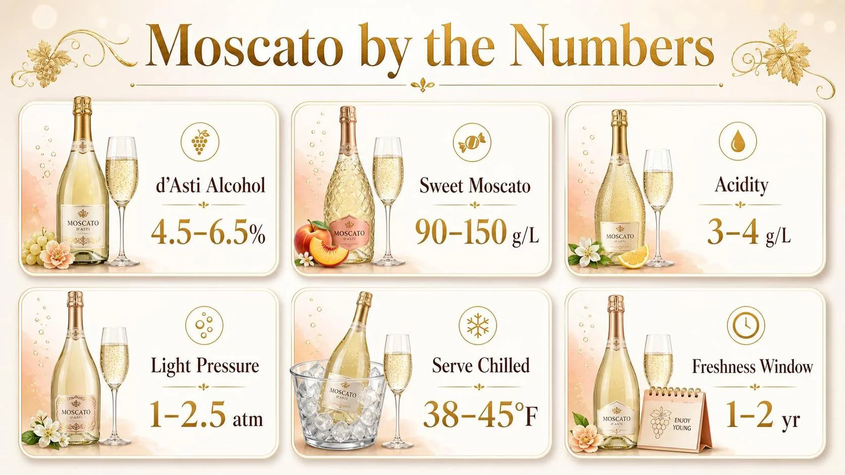 Moscato by the Numbers — key facts at a glance