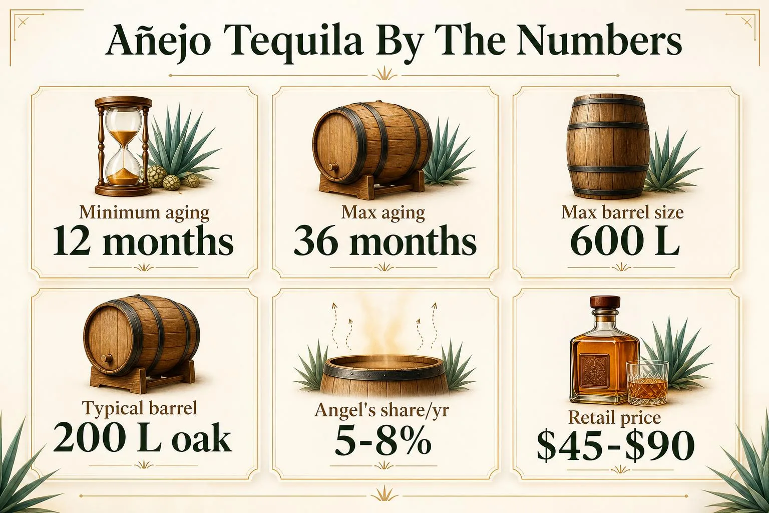 What Is Anejo Tequila? 1 Añejo Tequila By The Numbers — key facts at a glance