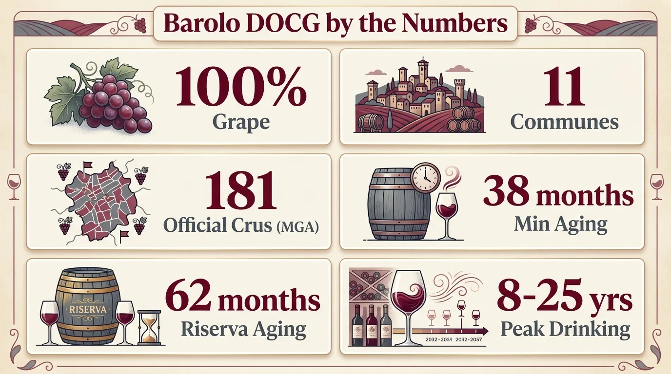 What Is Barolo Red Wine? 1 Barolo DOCG by the Numbers — key facts at a glance