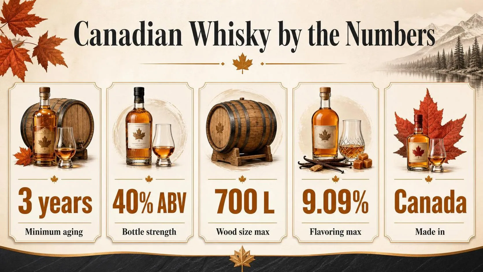 Canadian Whisky by the Numbers — key facts at a glance