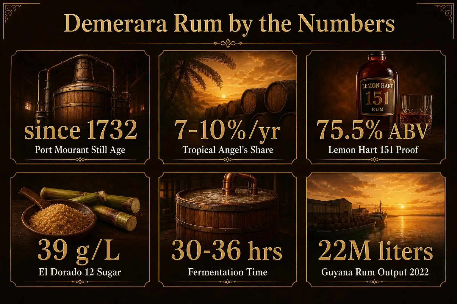 What Is Demerara Rum? 1 Demerara Rum by the Numbers — key facts at a glance
