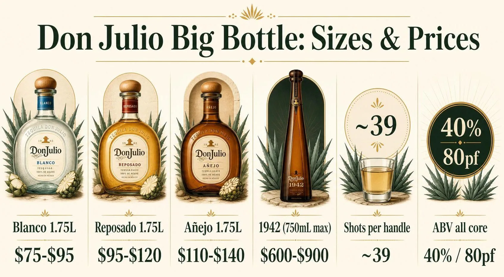 What Is Don Julio Big Bottle? Most Correct Answer 1 Don Julio Big Bottle: Sizes & Prices — key facts at a glance