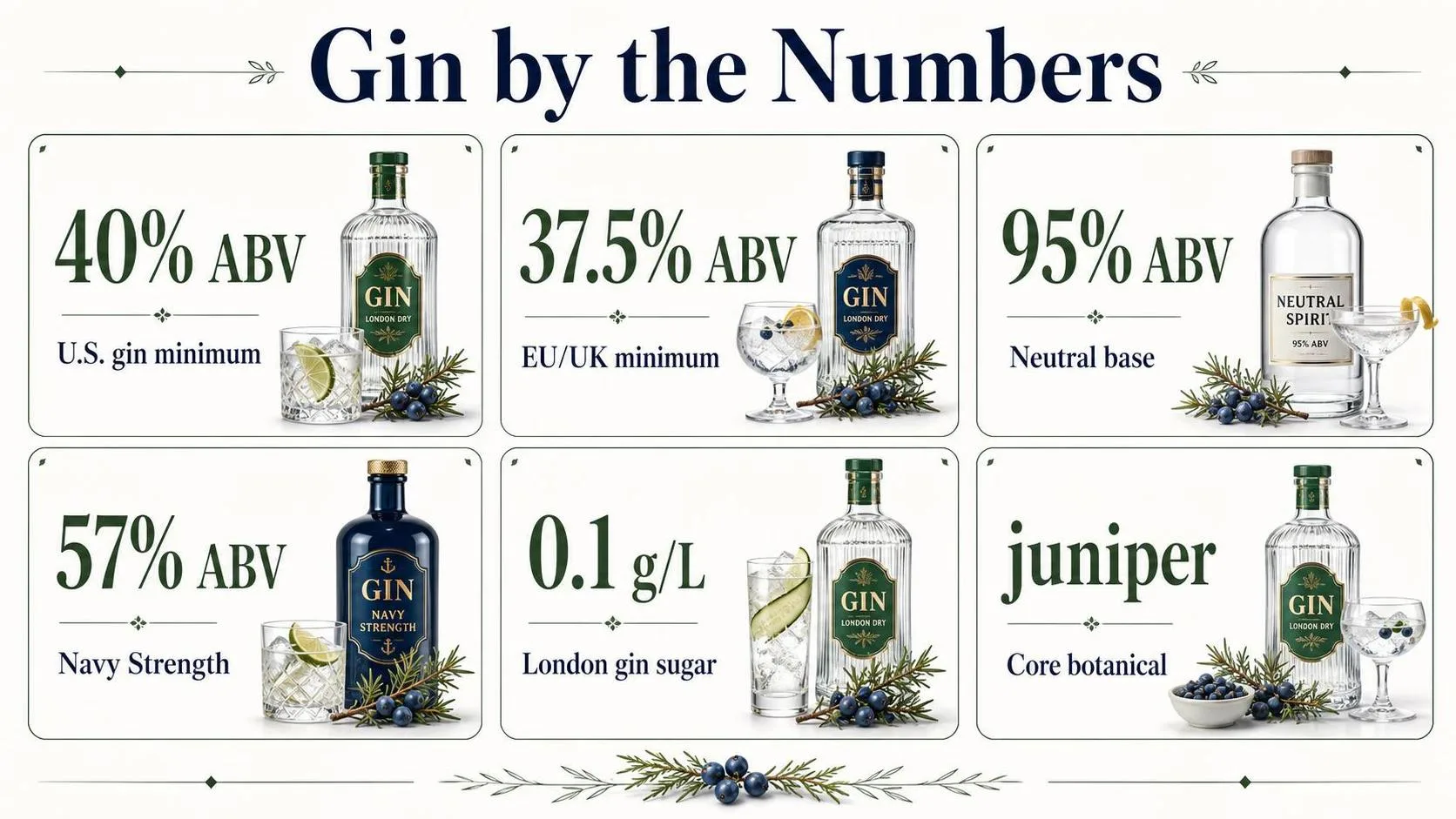 Gin by the Numbers — key facts at a glance