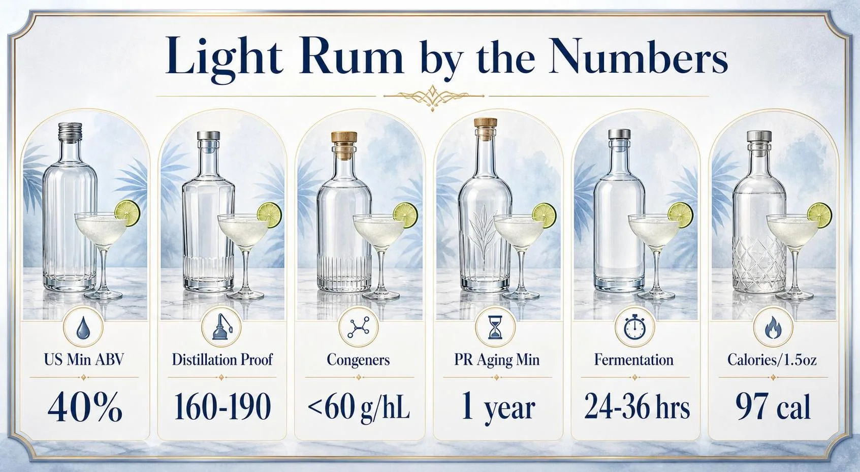 What Is Light Rum Examples? 1 Light Rum by the Numbers — key facts at a glance