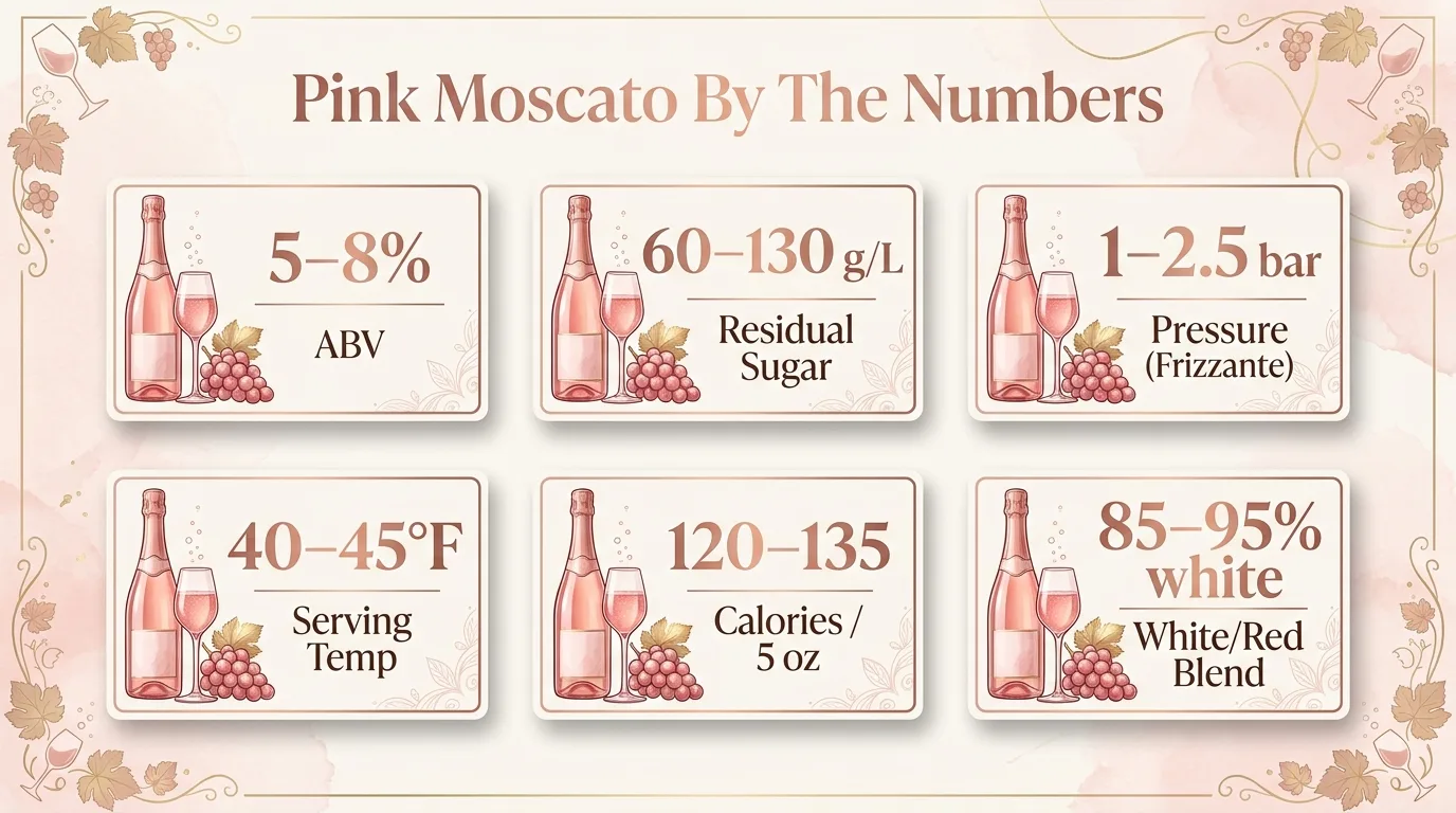 Pink Moscato By The Numbers — key facts at a glance