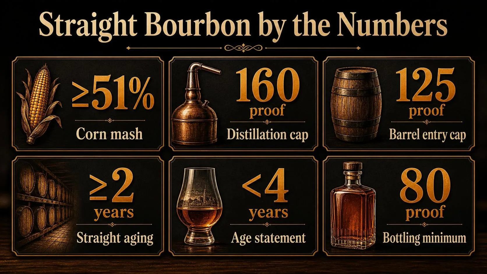 What Is Straight Bourbon? 1 Straight Bourbon by the Numbers — key facts at a glance