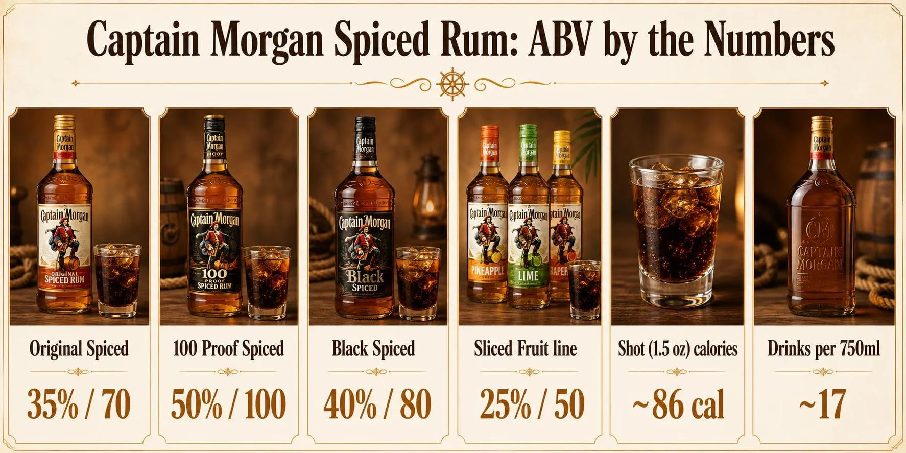 Captain Morgan Spiced Rum: ABV by the Numbers — key facts at a glance