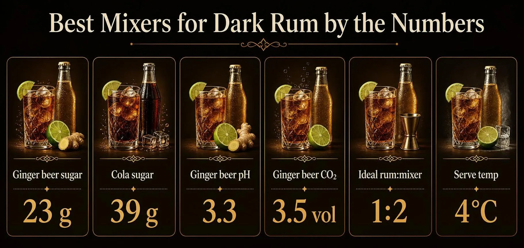 Best Mixers for Dark Rum by the Numbers — key facts at a glance