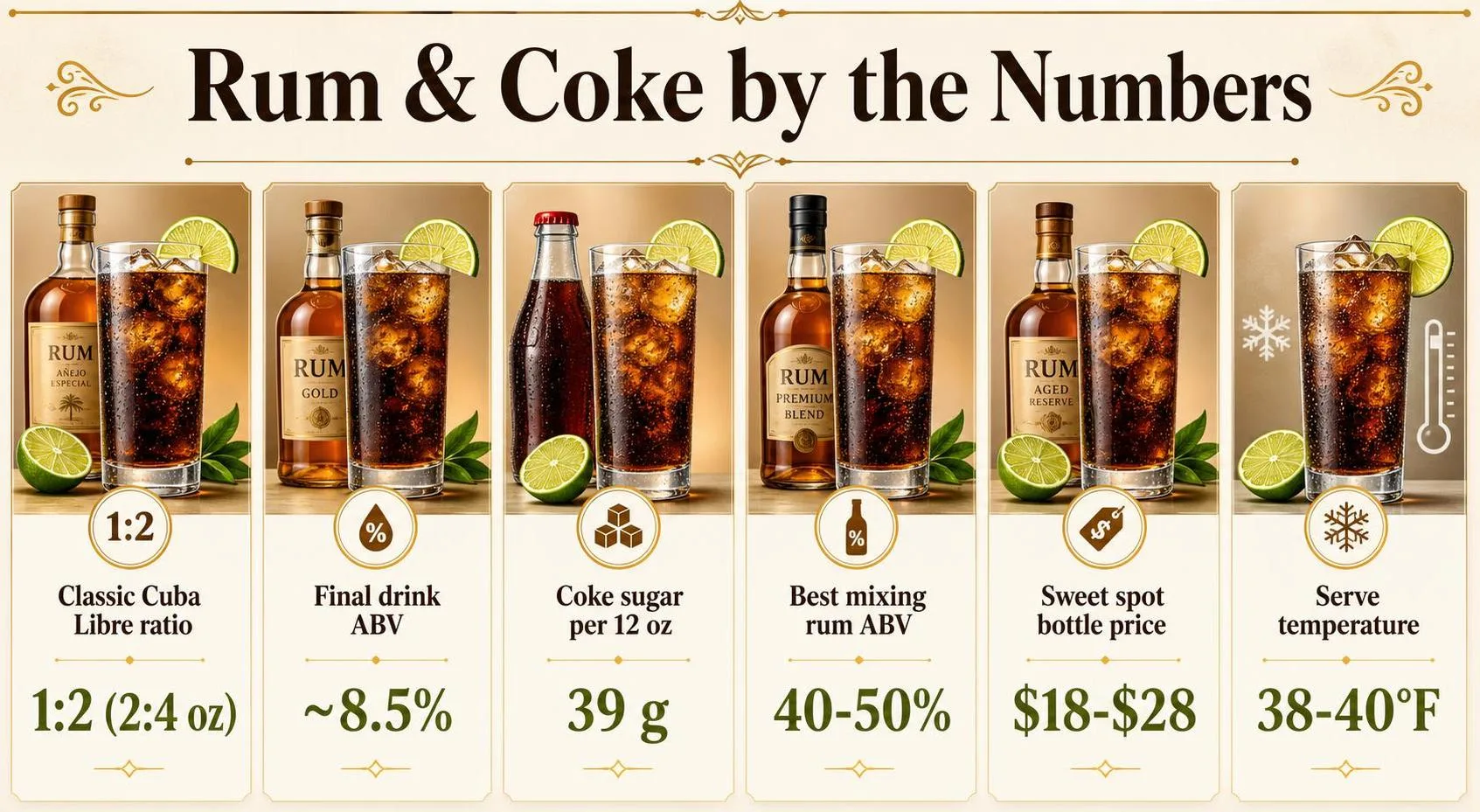 What Is The Best Rum For Rum And Coke? 1 Rum & Coke by the Numbers — key facts at a glance